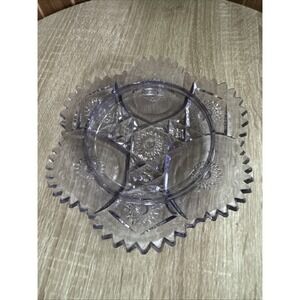 Antique EAPG Sunburst Pattern Sawtooth Purple Butter Dish NO LID